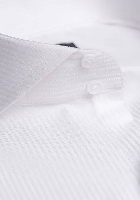 White Glossy Stripes Shirt sold by Brisk Shirts product image thumbnail 2