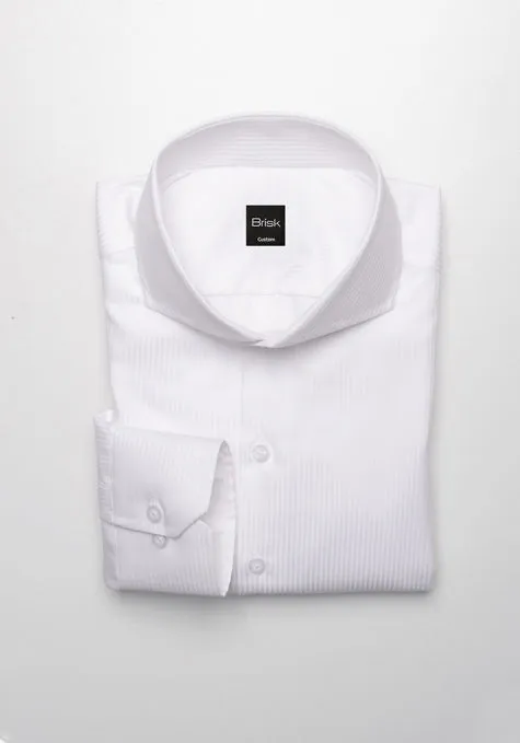 White Glossy Stripes Shirt sold by Brisk Shirts