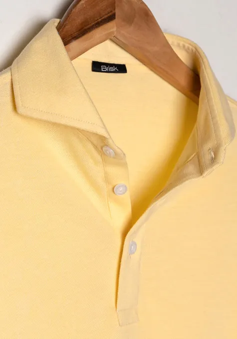 Yellow Feather Soft Piqué Full Sleeve Polo Shirt sold by Brisk Shirts product image thumbnail 2