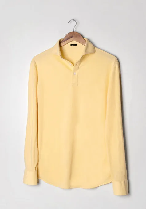 Yellow Feather Soft Piqué Full Sleeve Polo Shirt sold by Brisk Shirts