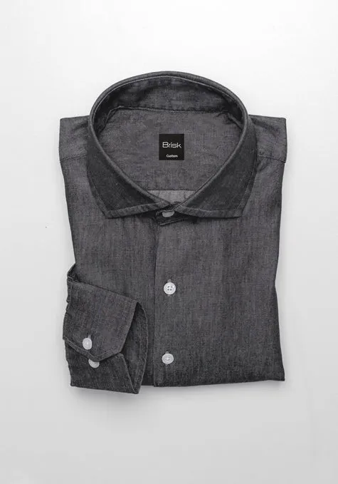 Black Denim Rinse Wash Shirt sold by Brisk Shirts