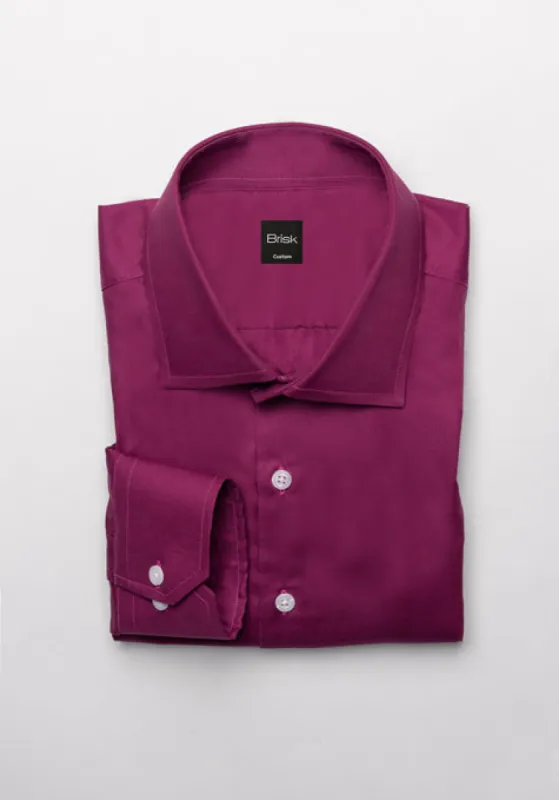 Egyptian Deep Magenta Crisp Pinpoint Shirt - Wrinkle Resistant sold by Brisk Shirts