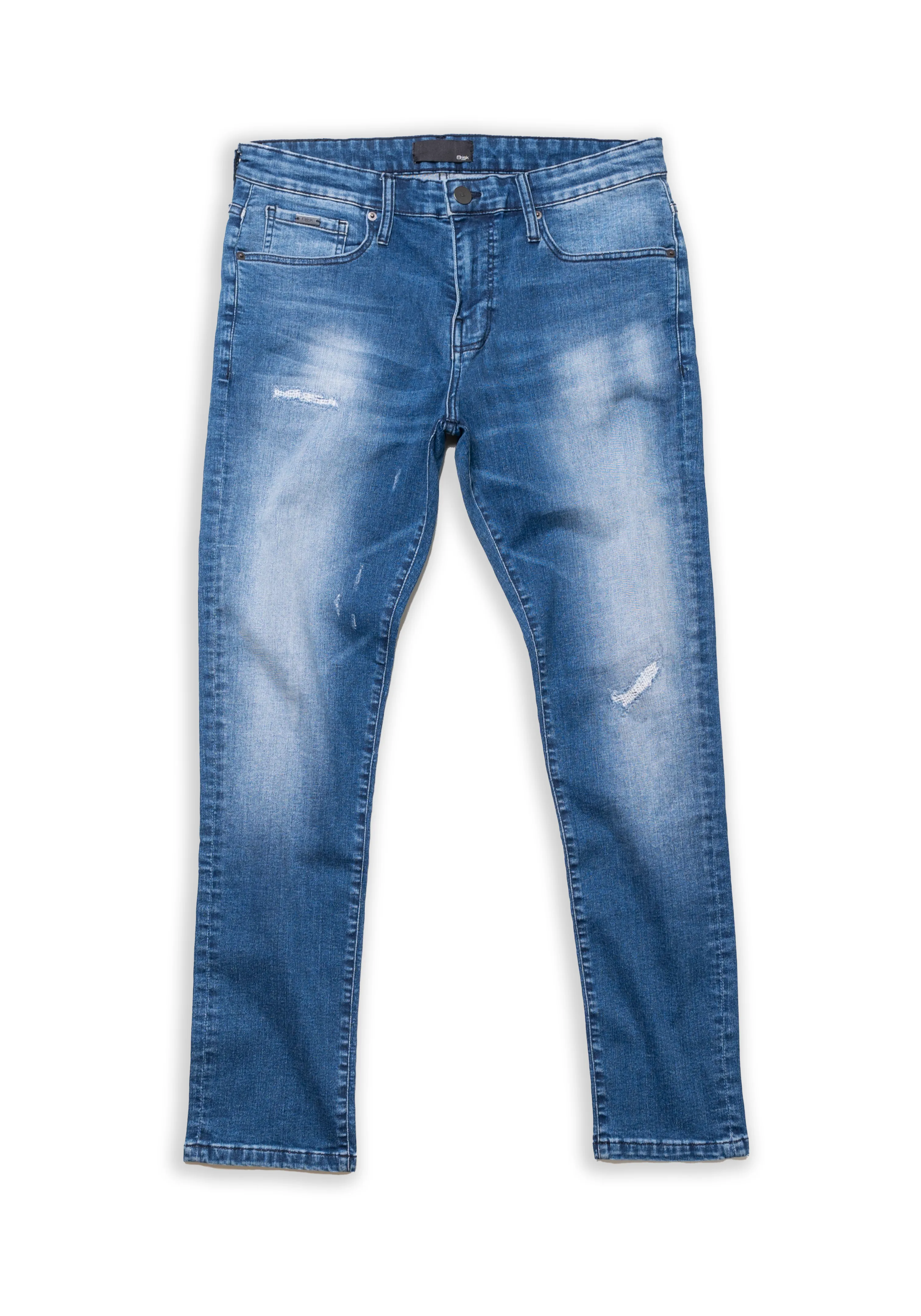 Medium Wash Slight Rip & Repair Slim Fit Jeans - Flex sold by Brisk Shirts product image thumbnail 2