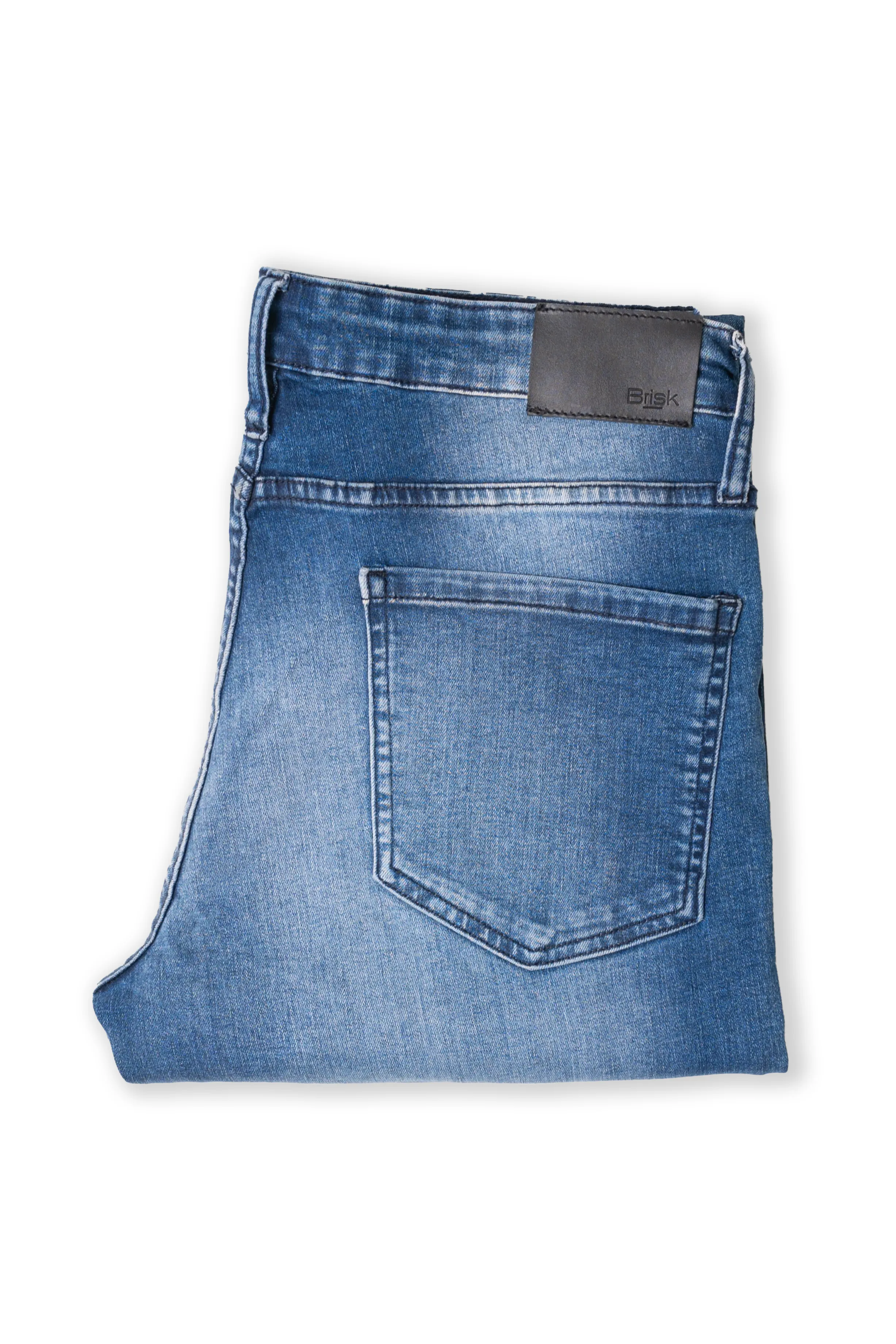 Medium Wash Slight Rip & Repair Slim Fit Jeans - Flex sold by Brisk Shirts product image thumbnail 4