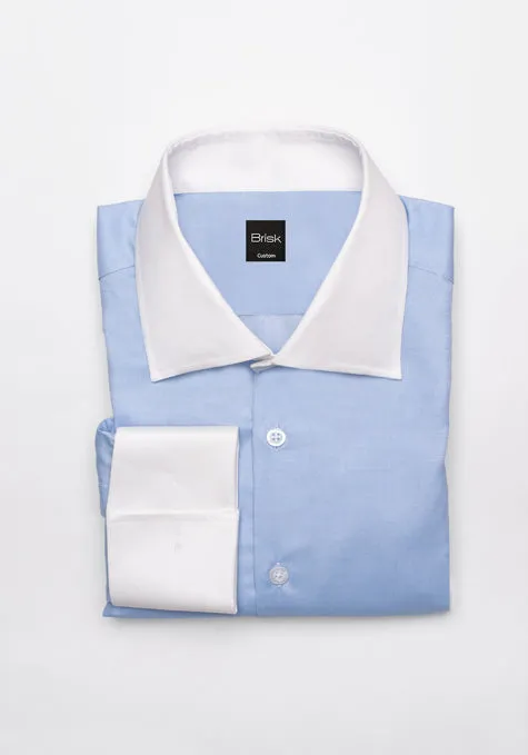 BLUE CHAMBRAY SHIRT - White Contrast Collar sold by Brisk Shirts