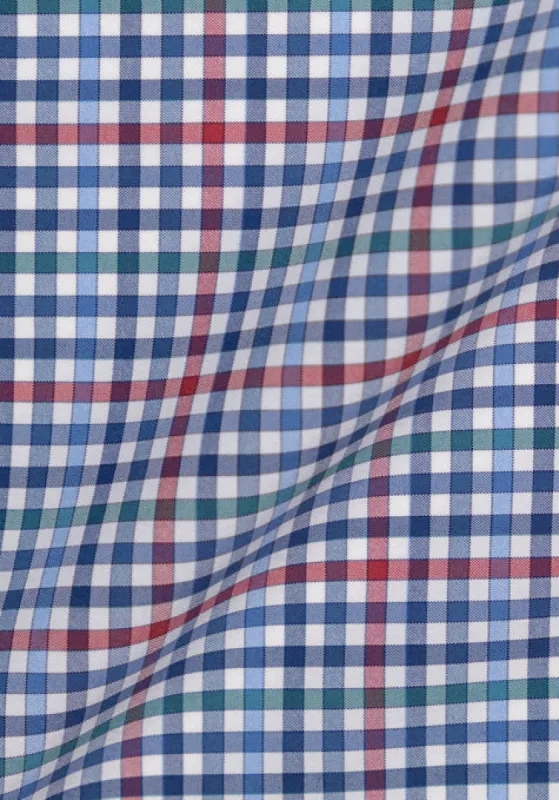 Crisp Multi Blue Green Performance Stretch Gingham - Wrinkle Free sold by Brisk Shirts