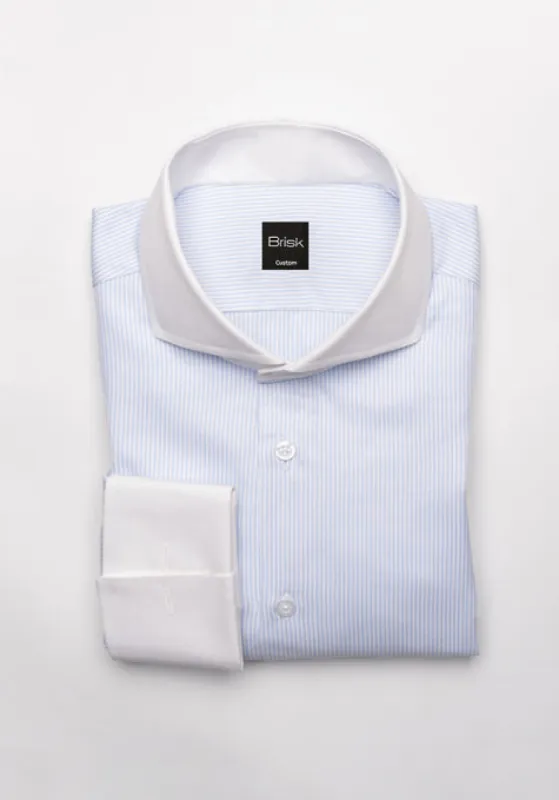 Fine Pastel Blue Twill Stripes Shirt sold by Brisk Shirts
