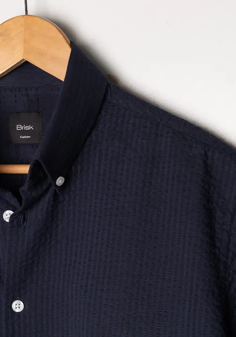 Crisp Midnight Seersucker Stripes Shirt-Half Sleeve sold by Brisk Shirts product image thumbnail 2