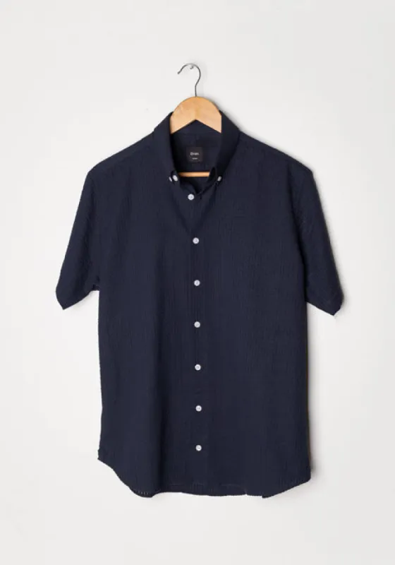 Crisp Midnight Seersucker Stripes Shirt-Half Sleeve sold by Brisk Shirts
