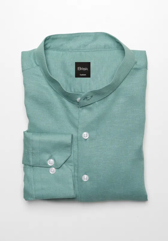Green Viscose Cotton Linen Shirt sold by Brisk Shirts