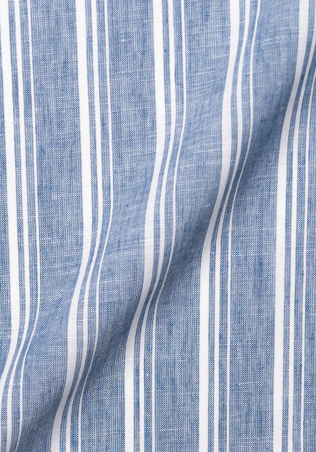 White On Greyish Blue Tencel Cotton Linen Stripes sold by Brisk Shirts