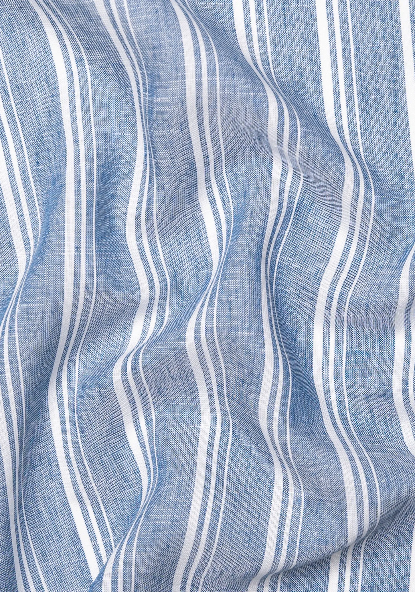 White On Greyish Blue Tencel Cotton Linen Stripes sold by Brisk Shirts product image thumbnail 3