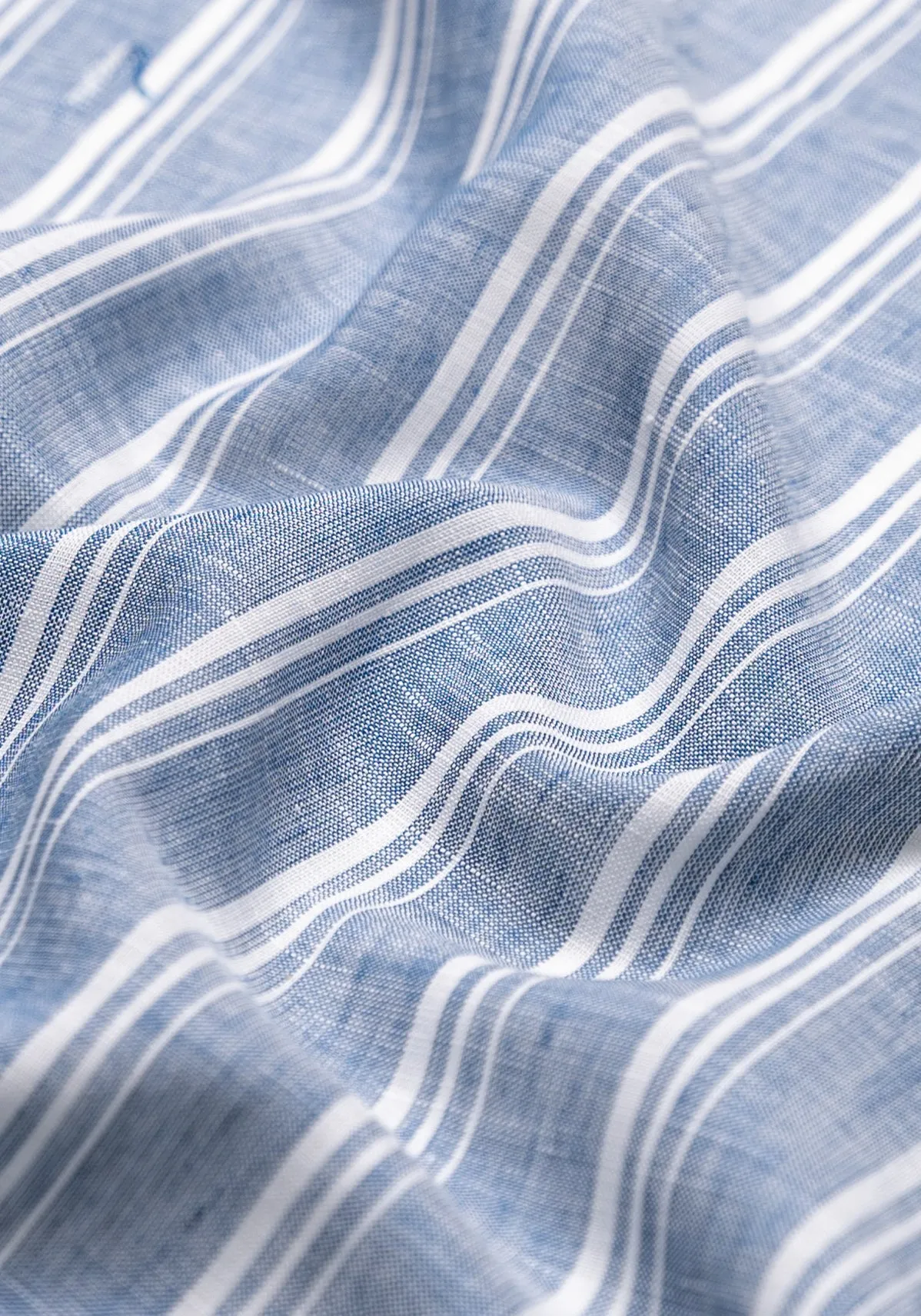 White On Greyish Blue Tencel Cotton Linen Stripes sold by Brisk Shirts product image thumbnail 2