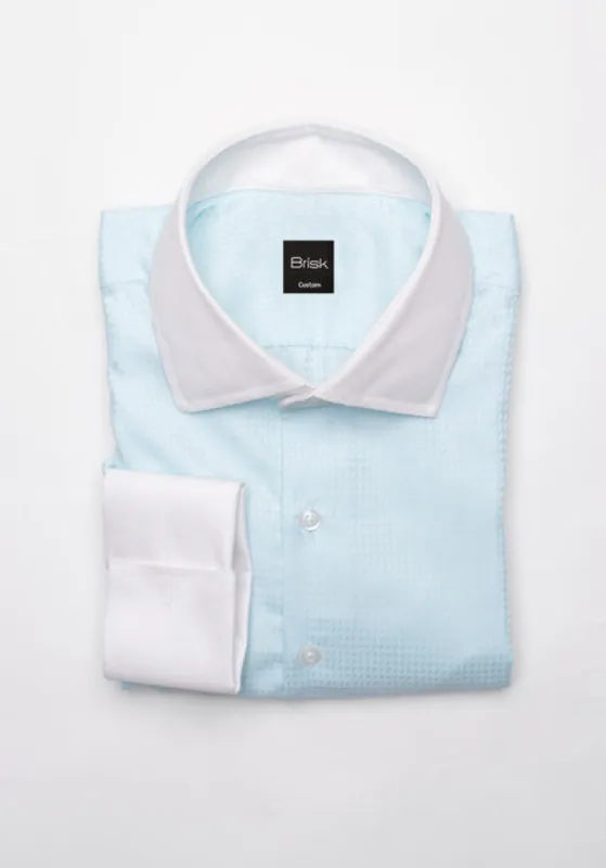 Egyptian Pastel Mint Green Structured White Collar Shirt - Wrinkle Resistant sold by Brisk Shirts