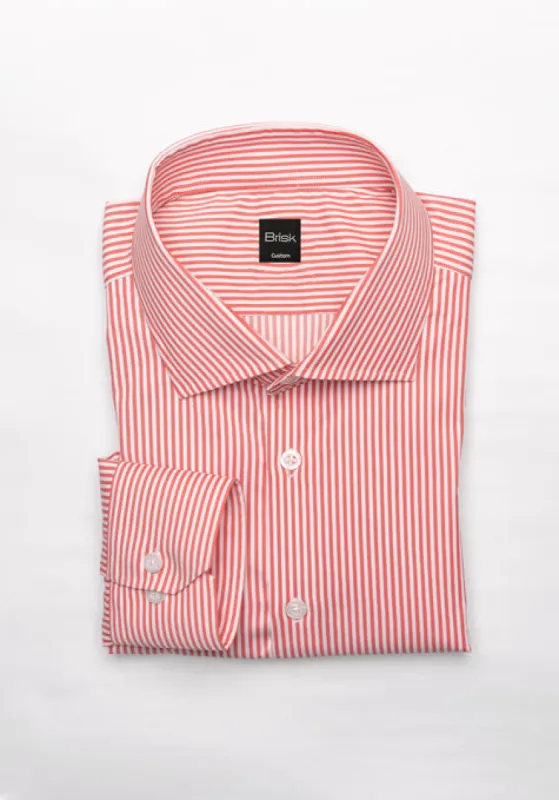 Red Performance Stretch Stripes Shirt - Wrinkle Free sold by Brisk Shirts
