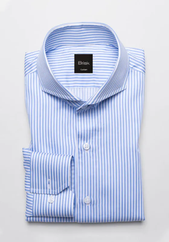 FINE BLUE ITALIAN BENGAL STRIPES SHIRT sold by Brisk Shirts