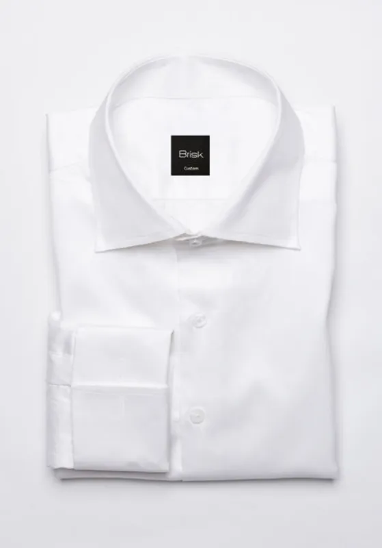 Egyptian White Twill Classic High Collar - French Cuffs sold by Brisk Shirts