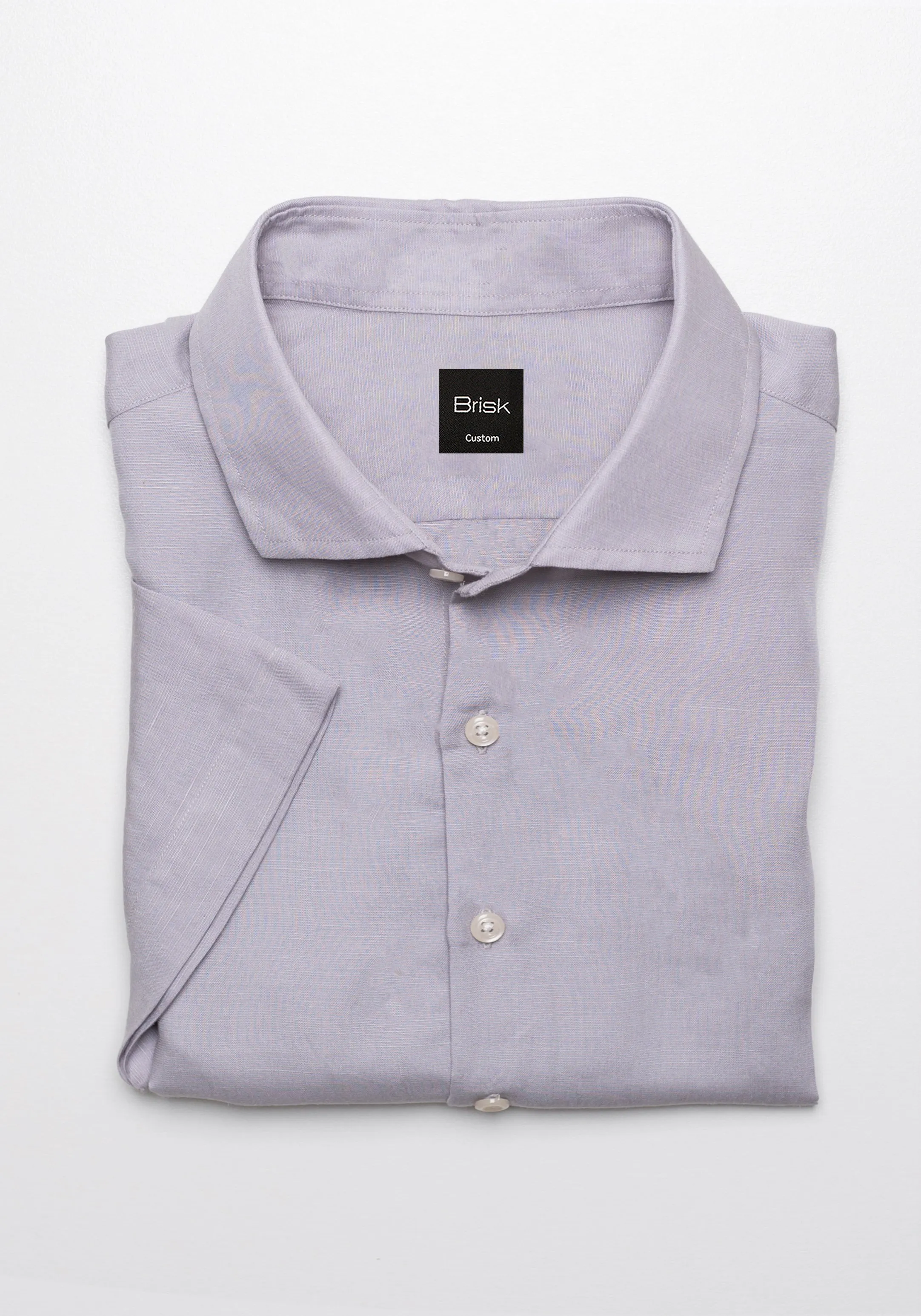 Light Grey Cotton Linen - Half Sleeves Shirt sold by Brisk Shirts product image thumbnail 2