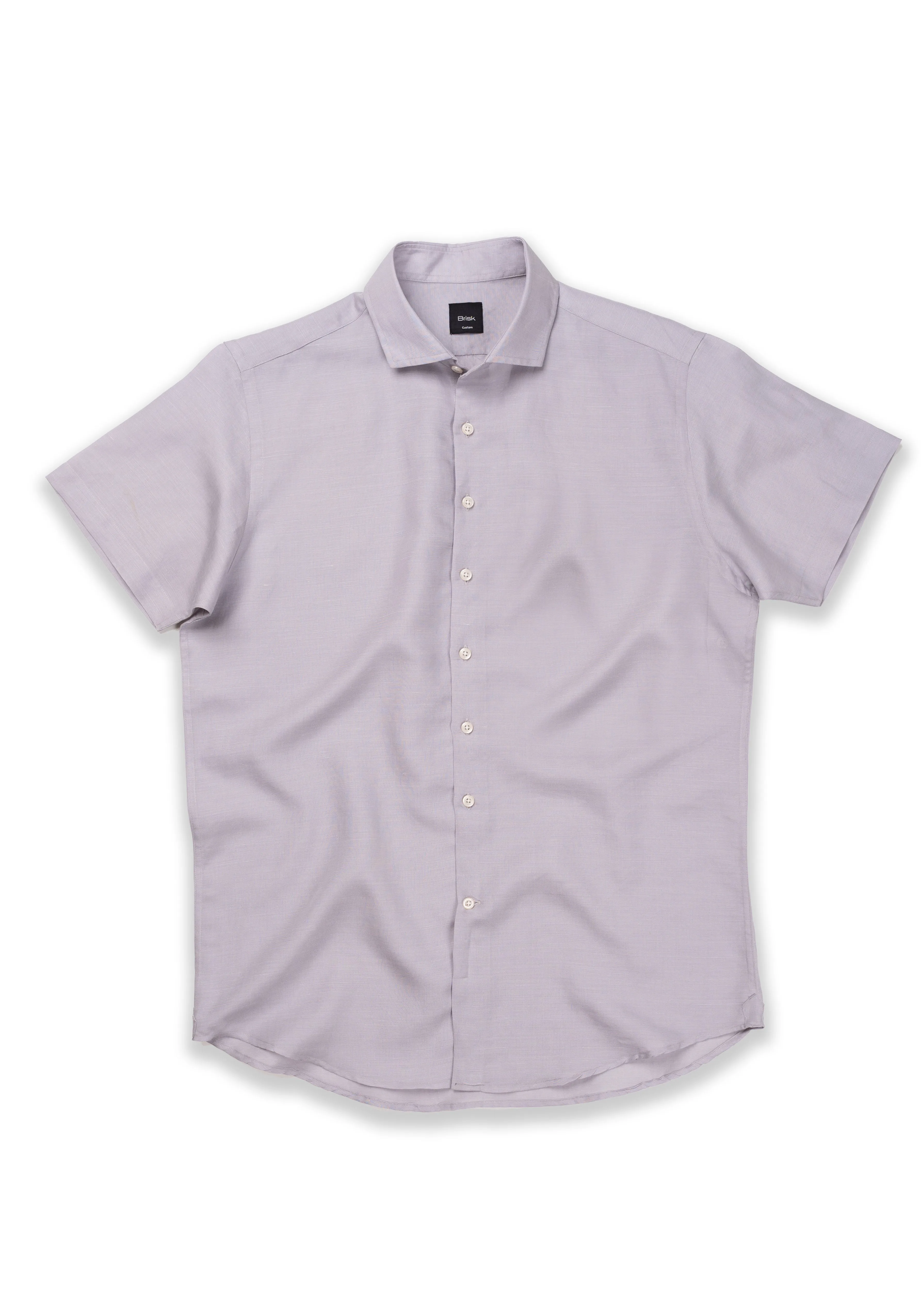 Light Grey Cotton Linen - Half Sleeves Shirt sold by Brisk Shirts