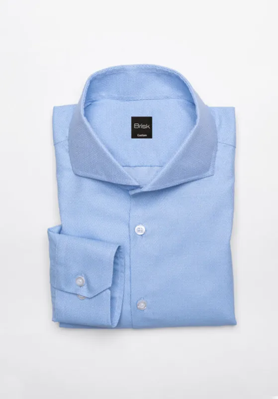 Mid Blue Performance Stretch Jacquard Shirt - Wrinkle Free sold by Brisk Shirts