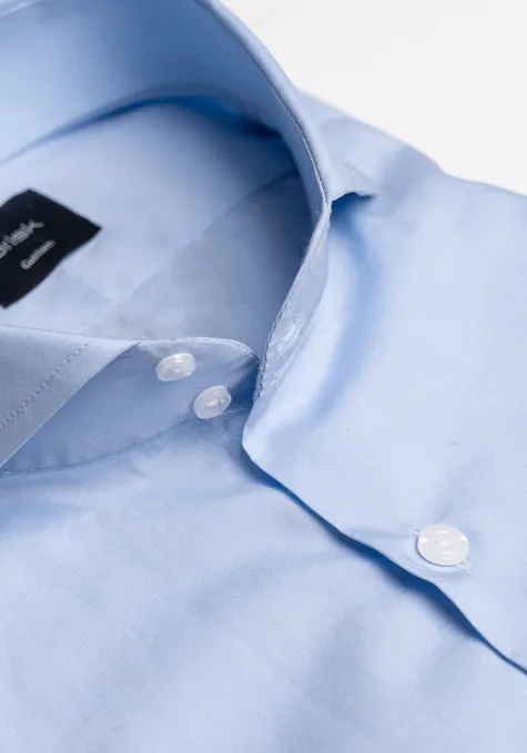 Egyptian Sky Blue Light Weight 80's Poplin Shirt - 2 Button Extreme Collar sold by Brisk Shirts product image thumbnail 2