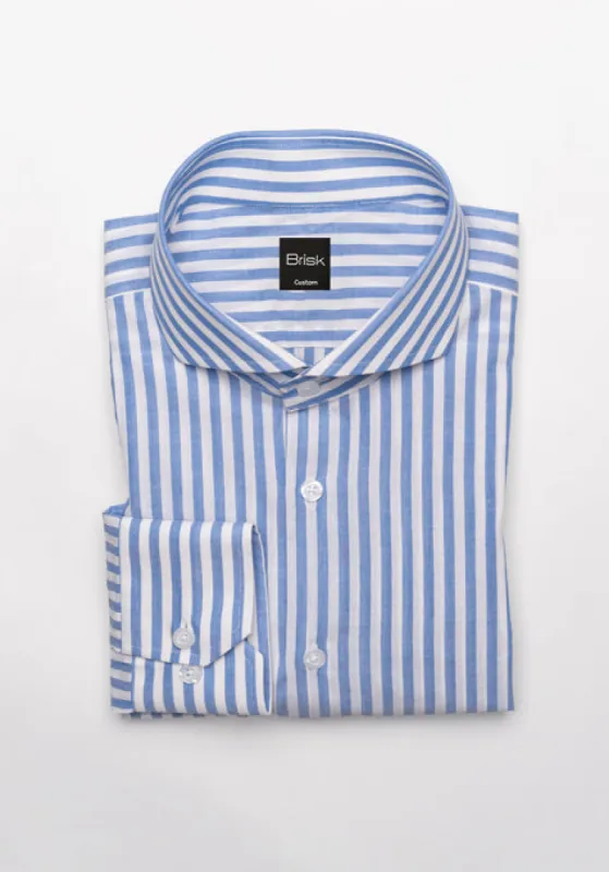Blueish Grey Cotton Linen Stripes Shirt sold by Brisk Shirts