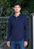 Midnight Blue Feather Soft Piqué Full Sleeve Polo Shirt sold by Brisk Shirts