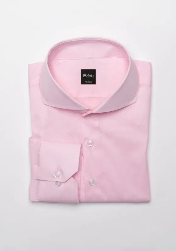Pastel Pink Poplin Stretch Shirt - Extreme Collar sold by Brisk Shirts