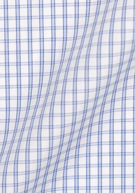 Classic Blue Checkered Cotton/Poly - Wrinkle Resistant sold by Brisk Shirts
