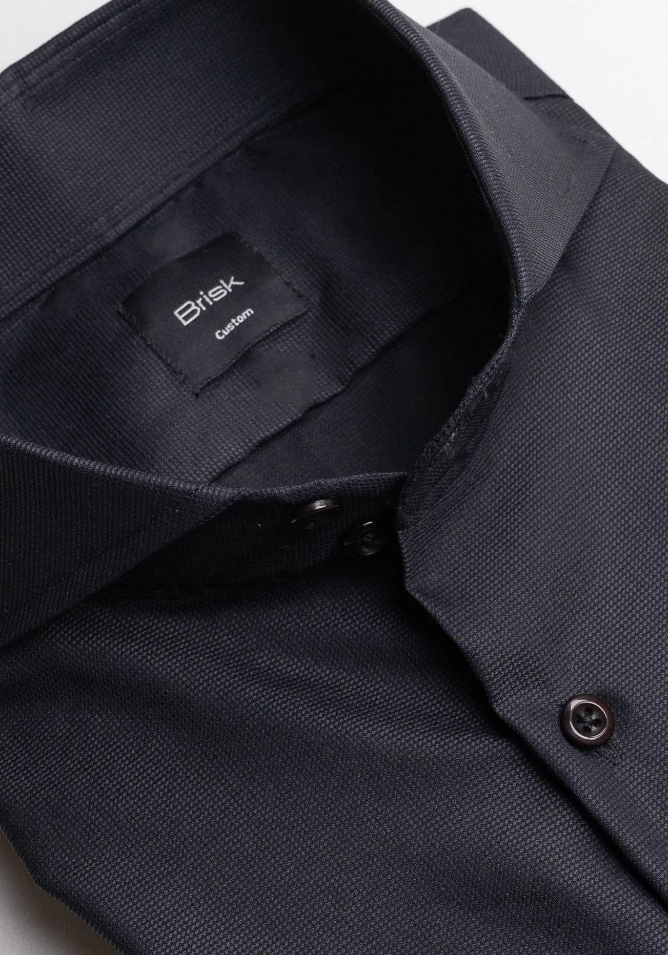 Black Structured 2 Button Cut Away Extreme Collar Shirt sold by Brisk Shirts product image thumbnail 2
