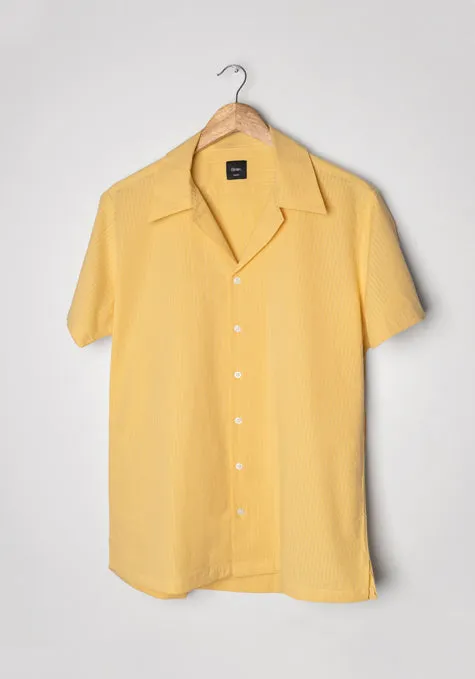 Mustard Seersucker Shirt - Camp Collar sold by Brisk Shirts product image thumbnail 3