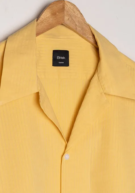 Mustard Seersucker Shirt - Camp Collar sold by Brisk Shirts product image thumbnail 5