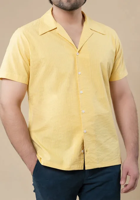 Mustard Seersucker Shirt - Camp Collar sold by Brisk Shirts product image thumbnail 4
