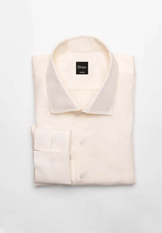 Egyptian Cream Light Weight 80's Poplin Shirt - Classic Collar sold by Brisk Shirts