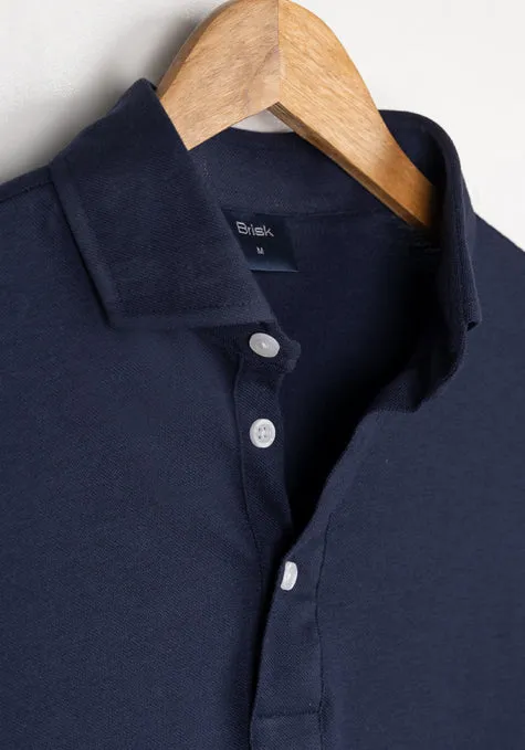 Midnight Blue Feather Soft Piqué Half Sleeve Polo Shirt sold by Brisk Shirts product image thumbnail 5