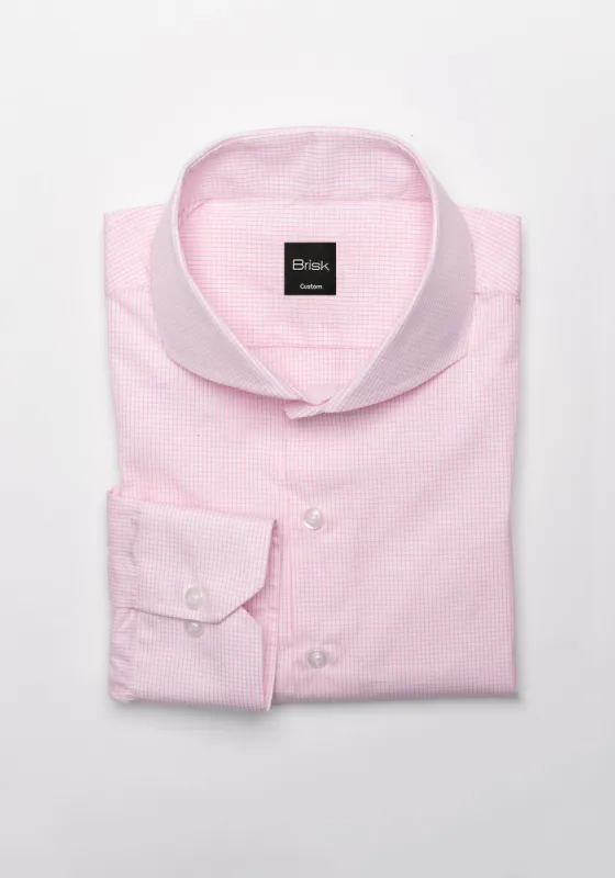 Pink Mini Crisp Grid Checkered Shirt sold by Brisk Shirts