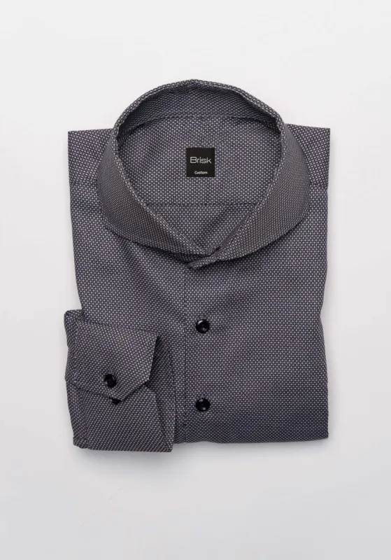Charcoal Grey Lightweight Dobby Structured Shirt - Wrinkle Resistant sold by Brisk Shirts