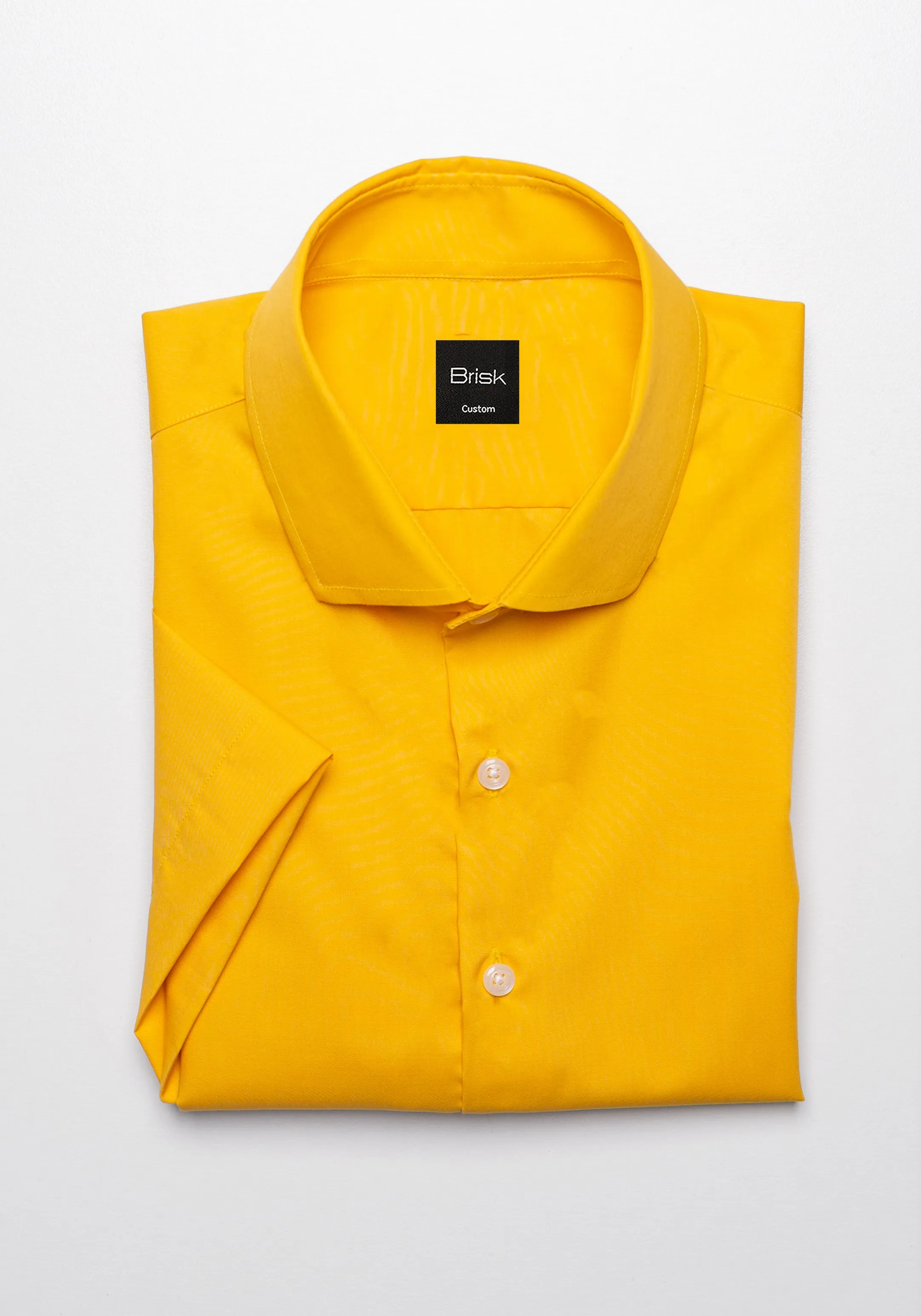 Deep Yellow Poplin Half Sleeves Shirt - Wrinkle Resistant sold by Brisk Shirts product image thumbnail 2