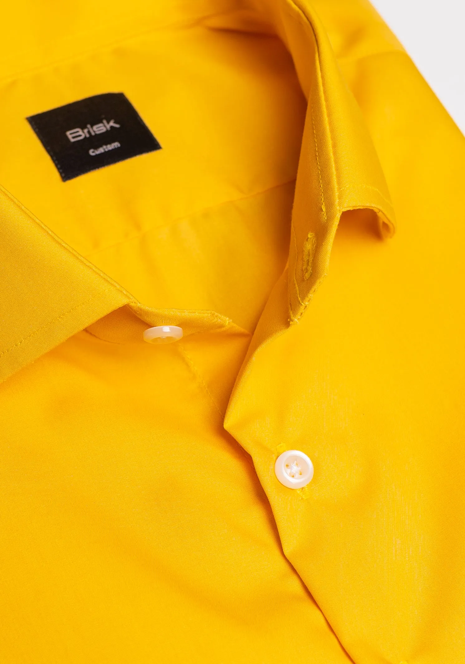 Deep Yellow Poplin Half Sleeves Shirt - Wrinkle Resistant sold by Brisk Shirts product image thumbnail 3