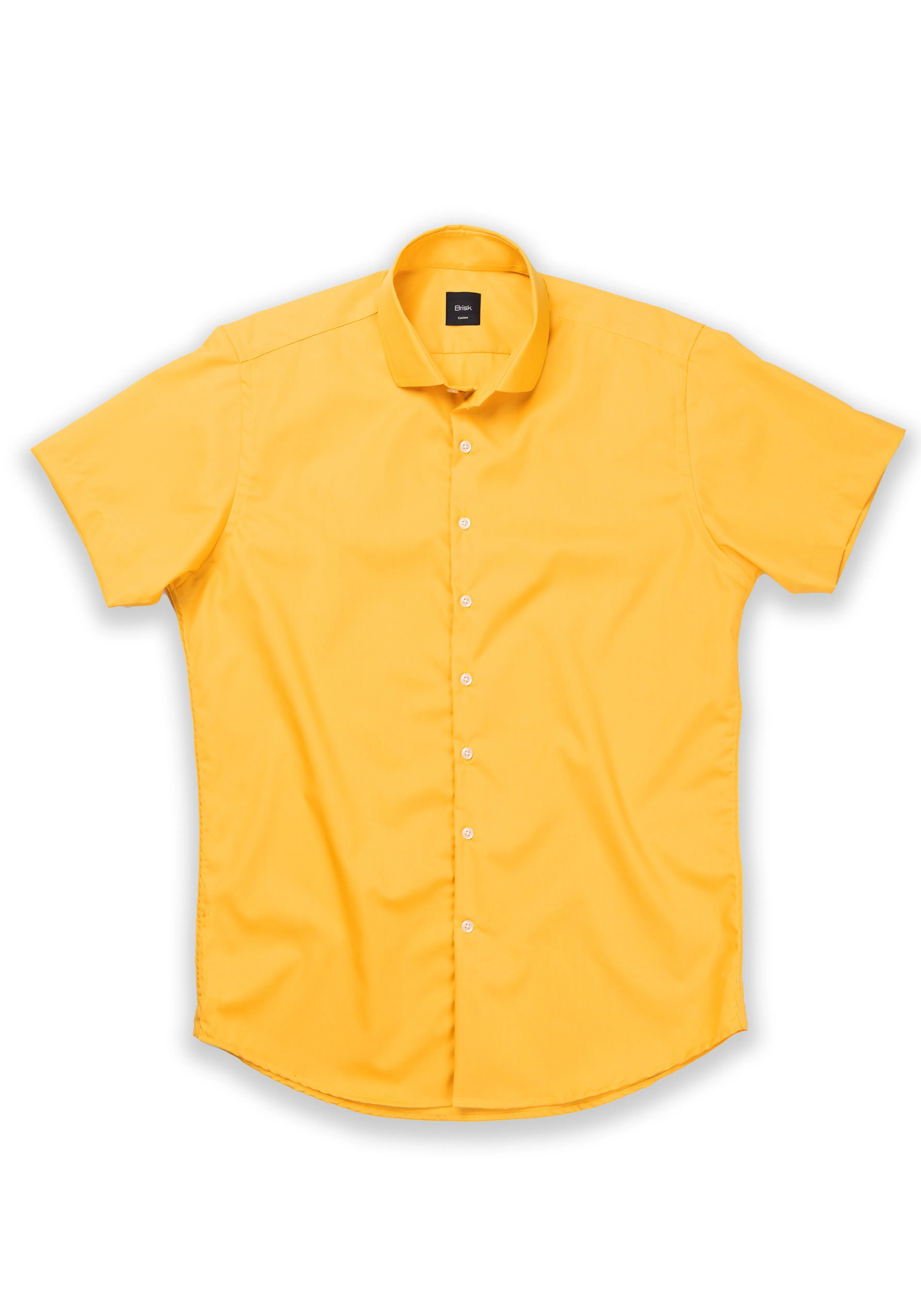 Deep Yellow Poplin Half Sleeves Shirt - Wrinkle Resistant sold by Brisk Shirts