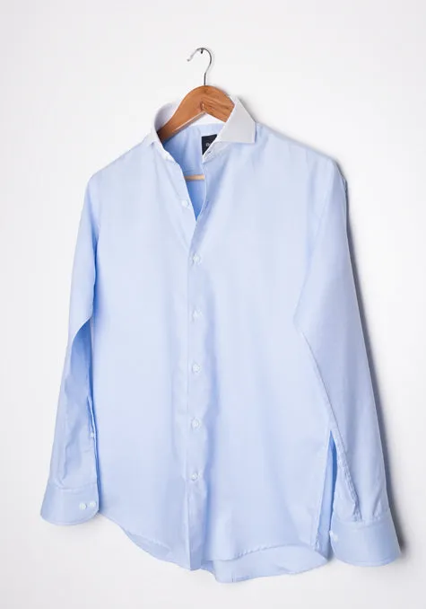 Blue Structured Shirt - White Contrast sold by Brisk Shirts product image thumbnail 3