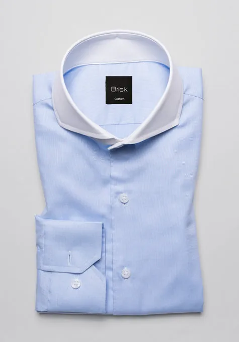 Blue Structured Shirt - White Contrast sold by Brisk Shirts