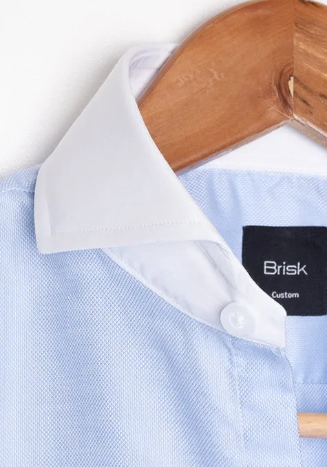 Blue Structured Shirt - White Contrast sold by Brisk Shirts product image thumbnail 2