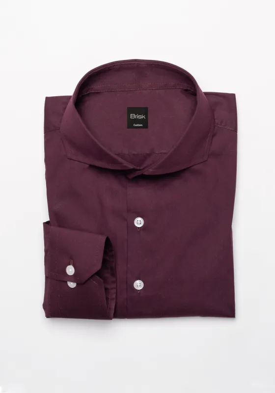 Plum Twill Stretch Shirt sold by Brisk Shirts