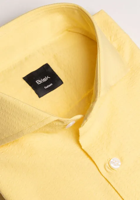 Yellow Seersucker Stripes Shirt - Extreme Collar sold by Brisk Shirts product image thumbnail 2