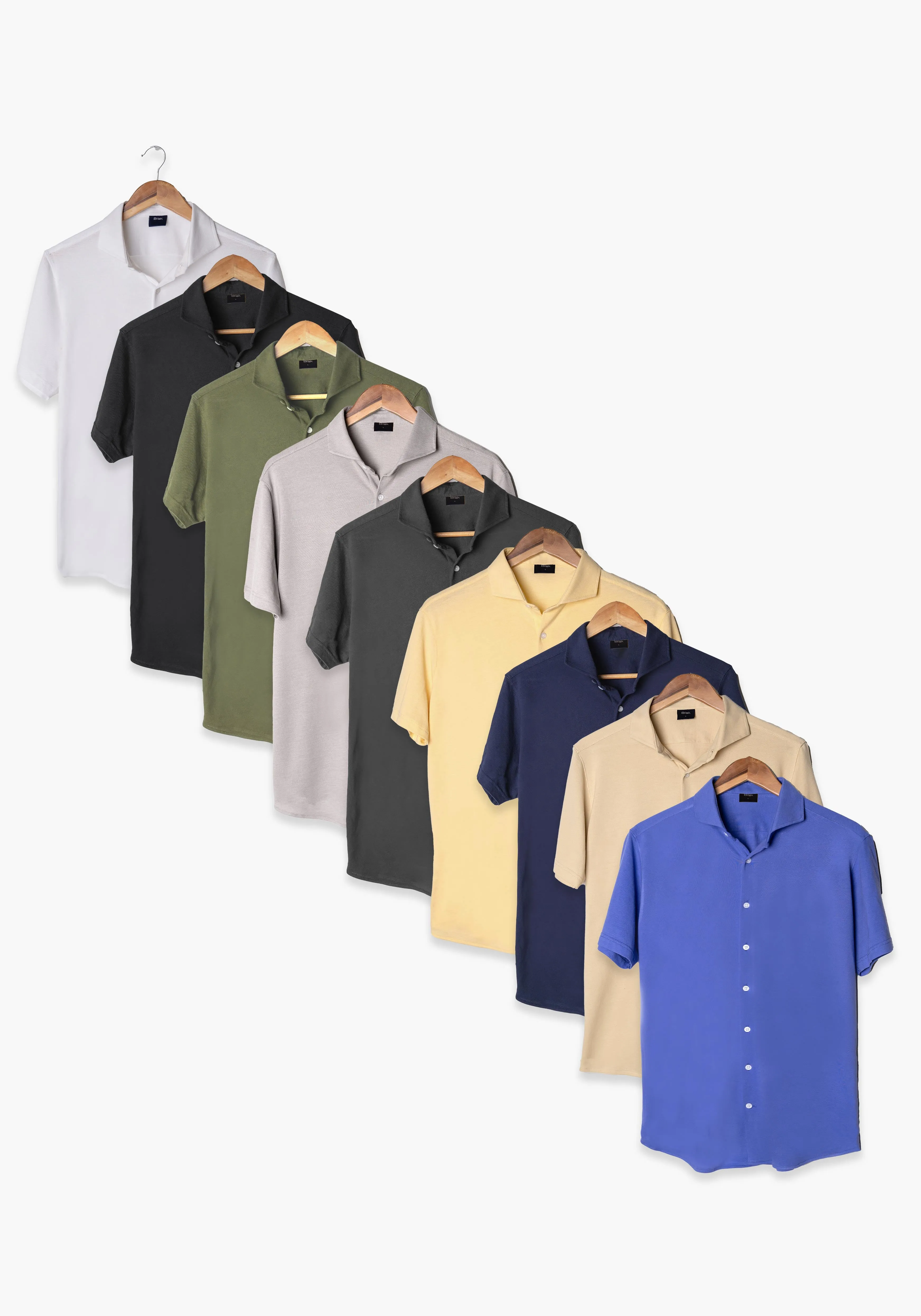 All 9 Color Pack - Feather Soft Piqué Half Sleeve Shirt sold by Brisk Shirts