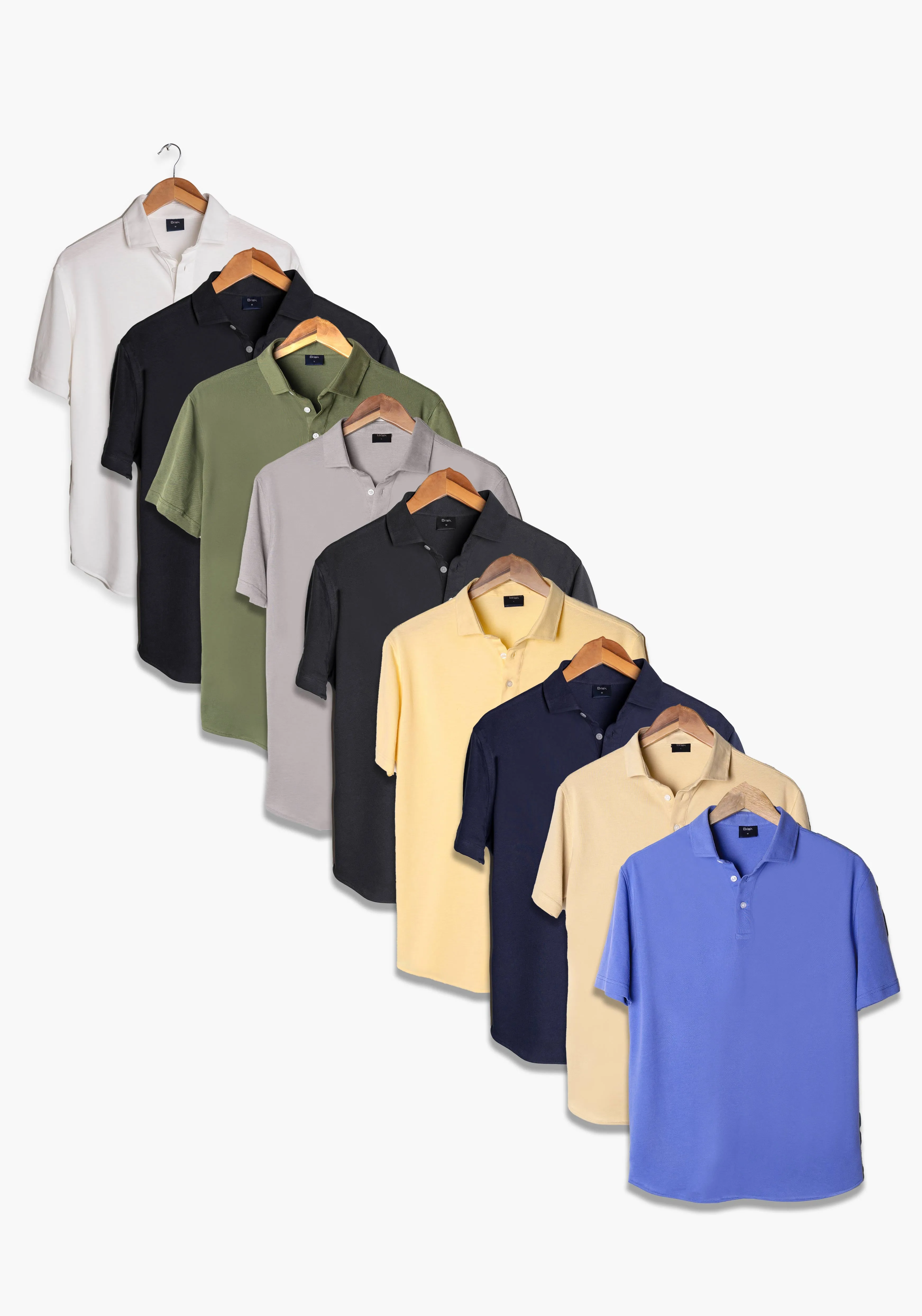 All 9 Color Pack - Feather Soft Piqué Half Sleeve Polo Shirt sold by Brisk Shirts