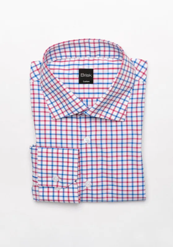 Red Blue Boxes Performance Stretch Shirt - Wrinkle Free sold by Brisk Shirts