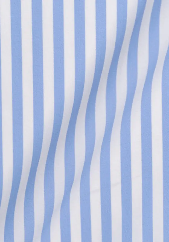 Sky Blue Four-Way Performance Stretch Bengal Stripes - Wrinkle Free sold by Brisk Shirts