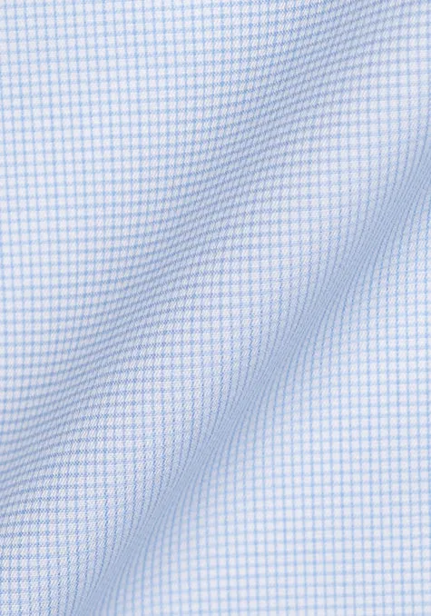 Sky Blue Mini Grid Structured Gingham – Wrinkle resistant sold by Brisk Shirts
